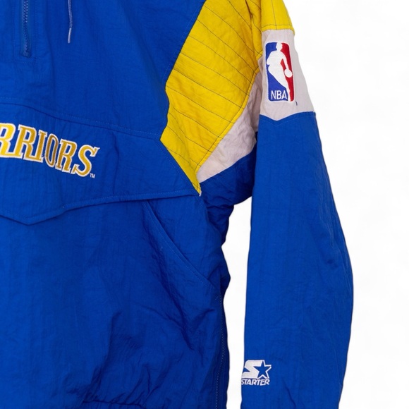 Vintage Golden State Warriors NBA Hooded Puffer Starter Jacket Mens XL RARE - Picture 3 of 8